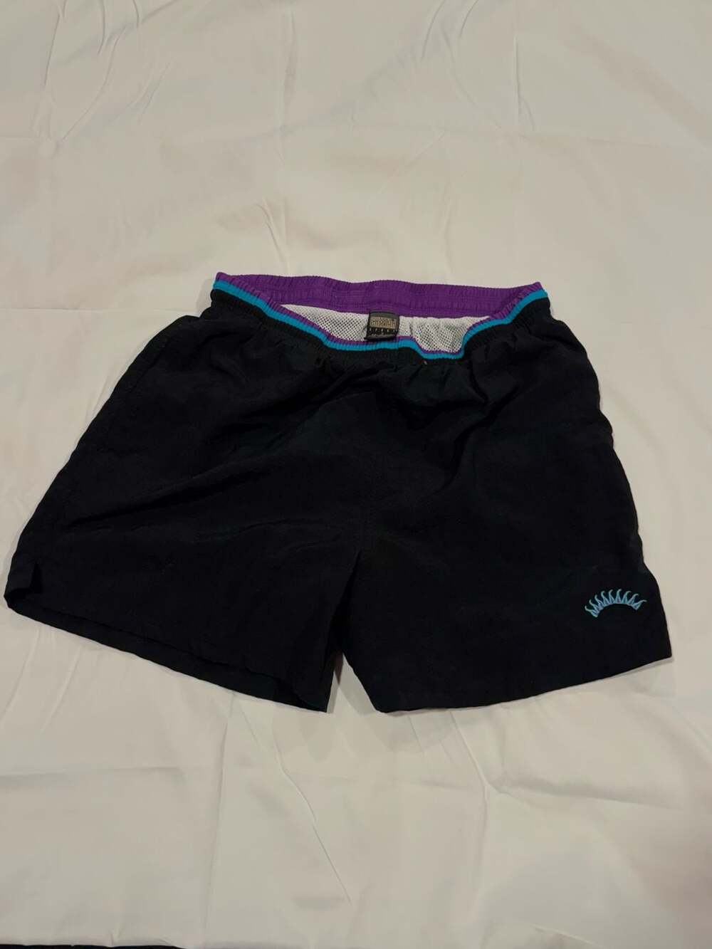 Cheetah Sport Vintage 90s Black Nylon Swim Shorts